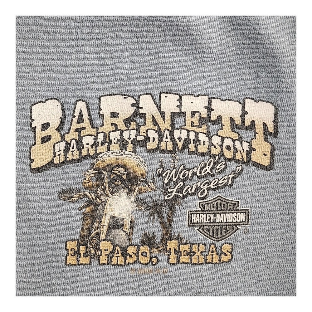 Vintage Harley Davidson T Shirt Mens Size Large Blue Y2K Barnett El Paso Texas‎ - Picture 8 of 10